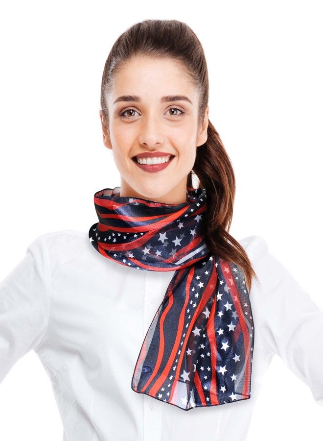CBC Crown Patriotic USA Flag American Flag Star Scarf Fashion Novelty Scarves 13"x 60" or 35" x 35" (STRIPE - NAVY) - Image 4